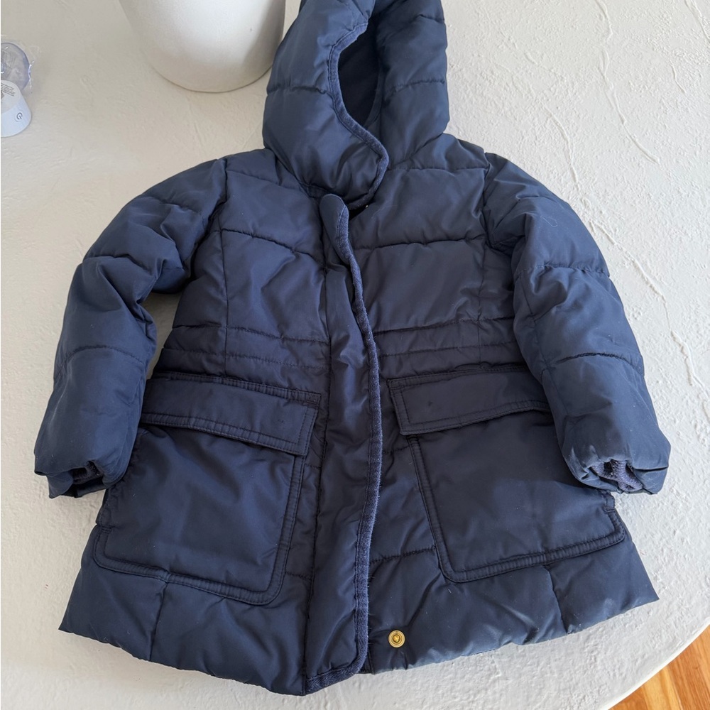 Crewcuts JCrew Navy Hooded Puffer Jacket 3